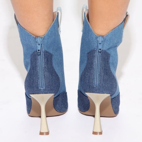 MORE THAN JUST ONE SHADE OF DENIM  Patchwork Booties ( BRAND NEW !!! ) - Picture 2 of 6